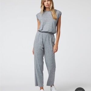 Vuori Heather Gray Sleeveless Wide Leg Jumpsuit